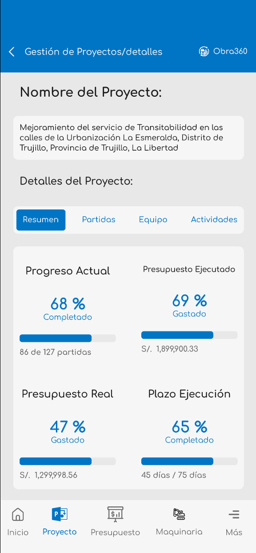 Obra360 App Interface